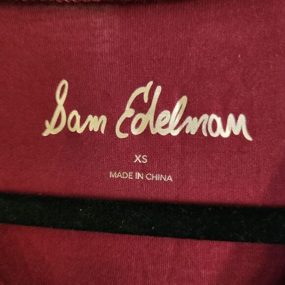 Sam Edelman Slogan High-Low Tee Wine Size XS - Picture 5 of 10